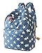 Produktbild Star Drucken Leinwand Haversack Studenten Schule-Beutel-beiläufige Reise Rucksack für Teenage Mädchen (Marineblau)