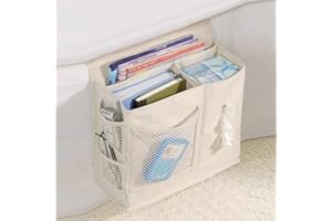 HOMIECO Bedside Pocket Bedside Caddy Hanging Storage Organiser Bag with 6 Pockets for Sofa Beds Remote Control Book Newspaper Phone Water Bottle