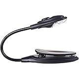 Ba30DEllylelly Lampada da lettura LED Luce da libro Luminosità continua Micro batteria Clip sulla lampada con collo d'oca fle