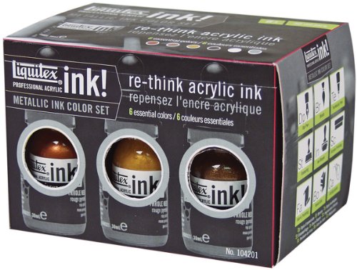 Liquitex 104202 Professional Acrylic Ink Set Metallics, 6 x 30 ml