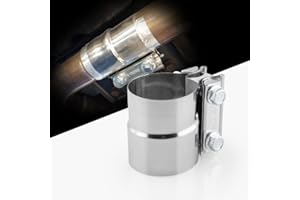 YISIZES 2.5 inch Butt Joint Exhaust Clamps Band Coupler , 2” 2.5" 3” Exhaust Pipe Clips Sleeve Couplings,Lap Clamp Tubing Clamping No Welding,for Muffler,Catalytic converters (Lap clamp 2")