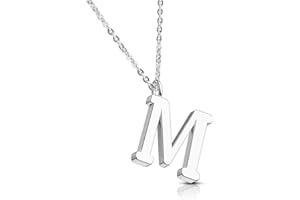 Bungsa Damen-Kette BUCHSTABEN A-Z in Silber oder Rosegold - Alphabet Halskette mit Anhänger - aus Edelstahl - Halschmuck für Damen, Kinder & Herren - A B C D E F G H I J K L M N O P R S T U V W Z