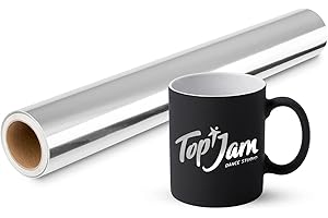 PRIME VINYL Rouleau de vinyle adhésif argenté chromé, vinyle argenté pour Cricut-30 cm × 305 cm - Vinyle adhésif permanent métallique, vinyle pour camée silhouette, machine de découpe, décalcomanie maison