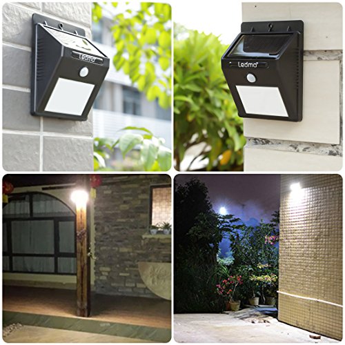 LEDMO® 2er Solarleuchten mit Super Hell LED, Warm Licht, 3 Intelligiente Modi, LED Solar Wandleuchte 2017 Neu Stil solarlampen gartenleuchten gartenlampen Außenwandleuchten - 4