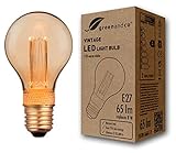 vintage design möbel zürich DESIGN: Die goldene Ausführung im Retro Look ähnelt einer Nostalgie Filament Glühlampe in klassischer Form und ist daher optimal für den Einsatz in offenen Leuchten, Lüstern, Kronleuchtern oder auch als Sololampe geeignet.
