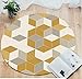 Produktbild OFVV Modern Simple Geometric Circular Carpet Bedroom Living Room Nordic Carpet Bedside Computer Chair Kissen Baby Crawling Matte für die Dekoration zu Hause, mehrdimensionale,c,140cm