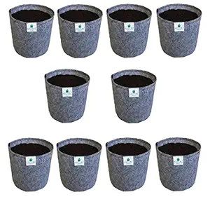 Oxypot Thin Grow Bags || Size - 8 x 8 Inches || Pack of 10 || Grow Bags for Home, Terrace Balcony & Hydroponics Farming