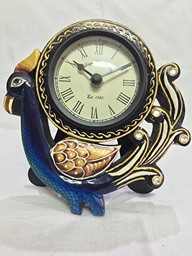 RoyalsCart Round Wood Analog Table Clock (15 cm x 3 cm x 15 cm, Blue, KTTC5) RS.499 (75.00% Off) - Amazon