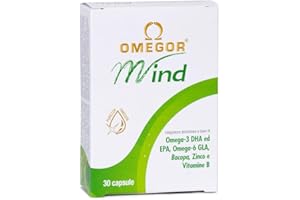 Omegor Mind Integratore Memoria e Concentrazione - Omega 3 con Bacopa Monnieri, Zinco, Vitamine per Favorire le Funzioni Cognitive - Per Adulti e Bambini (30 Capsule)