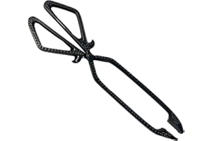 AGGLOZ Premium Heavy-Duty Cast-Iron Log and Coal Tongs for Fireside, Fireplace, Chimenea, Firepit, Pizza Oven, Indoor and Outdoor Fire - Poker and Burner Tongues