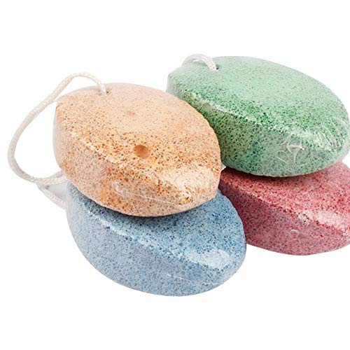 2Pcs Natural Earth Lava Pumice Stone Remover Foot Scrubbing Detergent Rock Scrubbing Detergent Removal of Dead Skin Natural Foot Files (Random Color)