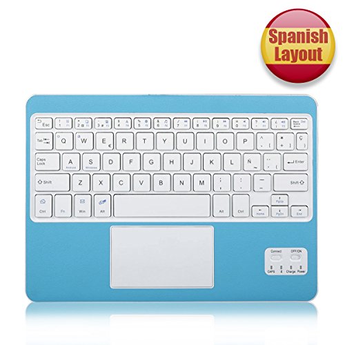 CoastaCloud- QWERTY Español Delgado Teclado Bluetooth con una Función de Multi- touchpad y batería recargable Para Cualquier Windows / Android OS Tablet