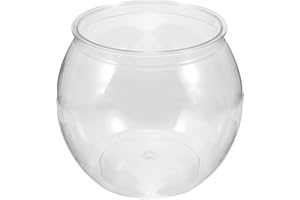 OATIPHO Aquarium Rond en Plastique Transparent 6.5 Pouces Bol À Poisson Plastique Résistant Aux Chutes pour Poissons Rouges Tortues Et Reptiles Facile À Nettoyer Décoration De Bureau Et Maison