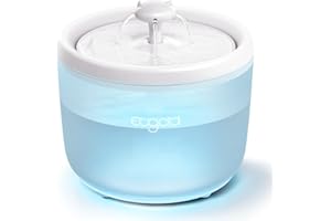 EUGAD Fontanna dla kotów 2L z kablem, pompa bezprzewodowa, oddzielna stacja ładująca, światło LED w przypadku braku wody, 4 filtry, 30 dB ultralekka, nie zawiera BPA, DC Power, biała 0003YSJ