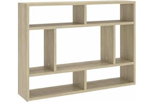 vidaXL Estantería Pared Repisa Flotante Balda Estante Salón Sala de Estar Estudio Exhibición Decoración Contrachapada Color Roble Sonoma 75x16x55 cm