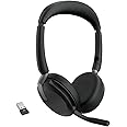 Jabra Evolve2 65 Flex - Wireless Stereo Headset with Bluetooth, Noise-cancelling Jabra ClearVoice Technology and Hybrid ANC - Works with all leading UC Platforms - Black