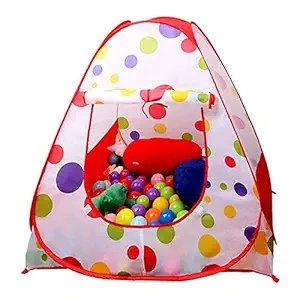 Zemic Hut Type Kids Toys Jumbo Size Play Tent House for Boys and Girls Age 1 Year to 12 Years 110 x 110 x 120 cm Pretend Playhouse, Made in India - Red