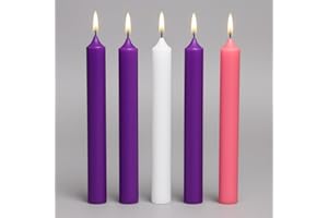 CHURCH SUPPLY Christmas Advent Candles Set of 5 Candles. Size (2.2cm x 15cm)