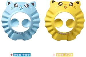 EYVRPAU 2 piezas Gorro de Ducha para Bebé, Impermeable, Visera de Ducha para Proteger Ojos y Oídos, Ayuda para lavar el cabello de los niños, Protección para el champú