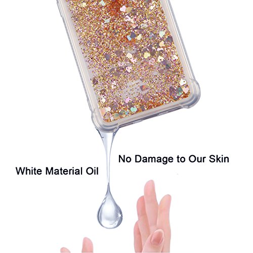 Huawei P8 Lite 2017 Liquid H  lle  Rosa Schleife 3D Flie  en Fl  ssig Bling Dynamisch Treibsand Stern Glitzer Case Anti-Rutsch Kratzfest Transparent S