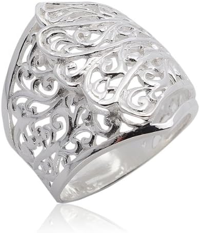 Thaimart Thai Design Ring White 925 Sterling Silver Great Size US 6-12, UK L-X (US=10 UK=T)