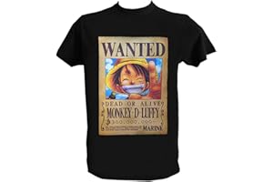 UZ DESIGN T Shirt One Piece Uomo Bambino Rubber Anime Manga Maglietta One Piece Wanted Luffy