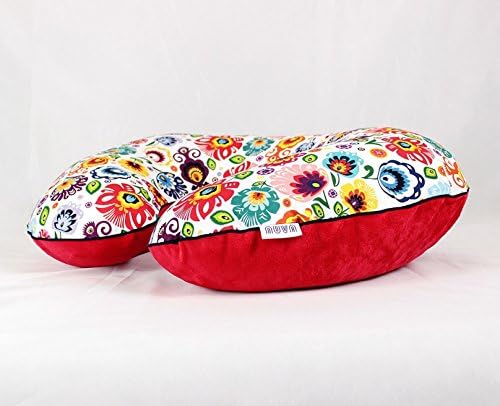 Polish Flowers Nursing Pillow Cover, Personalized Handmade Cotton and Minky Cover with Zipper