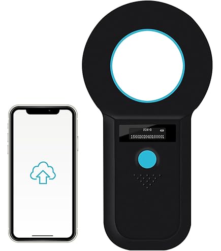 Smoostart Pet Microchip Scanner, 134.2kHz/125Khz ISO11784(85)/FDX-B/ID64/EMID RFID with 128 Sets Data Storage Microchip Reader for Animal/Pet/Dog/Cat/Pig (Black