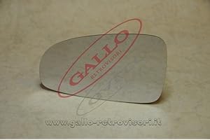 GALLO RETROVISORI SNC Specchio Retrovisore specchietto esterno - Sinistro, Solo Vetro con Biadesivo, Piano, Cromato, Compatibile con Daewoo Kalos dal 2002 al 2008