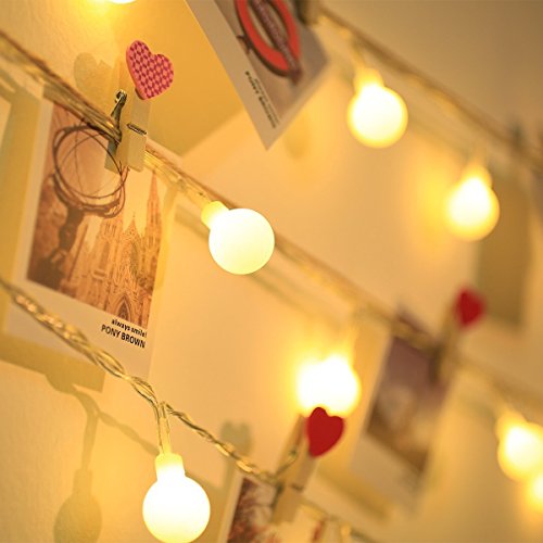 LE 100er LED Kugel Lichterkette 10M 8 Modi mit Memory-Funktion für Innen Außen Party Weihnachten Dekolampe (warmweiss) - 3