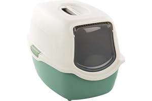 Flamingo Toilette per Gatti Lexie – Verde – Taglia L (39 × 56 × 39,5 cm) – Con Filtro a Carbone Attivo – Realizzata con il 98% di Plastica Riciclata – Facile da Pulire