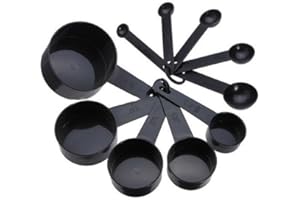 10pcs Black Plastic Measuring Spoon Cup Tool Cooking Scoop Kitchen by Broadfashion