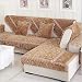 Produktbild QWER Sofabezug L Form Sofa Bezug Winter U Form 2/3/4 Sitz Dicke Flanell Rose Hussen Mode Rutschfeste Sofabezug, Coffee, 90 * 210cm