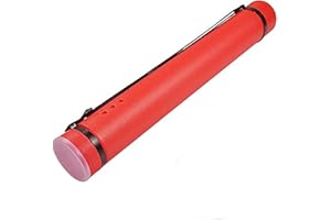 DEWEL Document Storage Tube Plastic Expanding Poster/Art Tubes 24.5 to 40 inches Adjustable with Carrying Strap Waterproof and Light-Resistance Telescoping Carrying Case (Red)