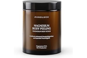 ‎JUNGLÜCK JUNGLÜCK Magnesium Body Peeling - Vegan | Körperpeeling mit Zucker- und Magnesiumkristallen für eine glattere Haut | Für ein geschmeidiges Hautgefühl mit BIO-Mangobutter, BIO-Jojobaöl und BIO-Mandelöl