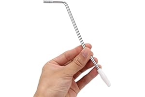 Alnicov 6 mm Gewinde Tremoloarm Whammy Bridge Bar Single Vibrato Rocker für E-Gitarre Tremolo Bridge System Chrom mit weißer Spitze