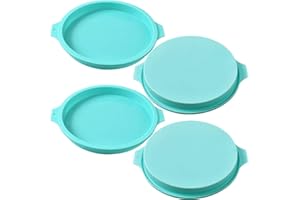 Newk Stampo rotondo in silicone per torte, 4 confezioni di dischi in silicone come stampi per torte, sottobicchieri in resina, sapone fatto a mano, 20,3 cm