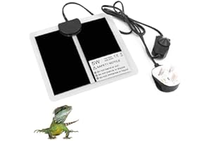 NEKOSUKI Reptile Heating Mat, 5W 5.9x5.5 inch Waterproof Reptile Heat Pad Under Tank Terrarium with Temperature Control, Safety Adjustable Reptile Heat Mat for Turtle, Tortoise, Snakes, Lizard, Gecko