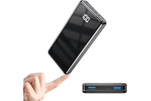 EVARY PD22.5W Batterie Externe 12000mAh Mini Ultra Compact Legere Chargeur Portable Grande Capacité Rapide avec Lampe de Poche,Power Bank USB C avec Affichage Numérique LED pour iPhone Samsung iPad