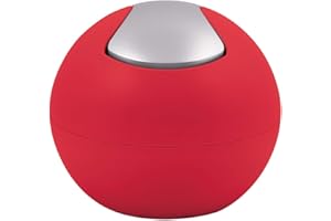 Spirella Kosmetikeimer 1 Liter Abfalleimer Schwingdeckeleimer Tischabfalleimer Bowl Rot matt