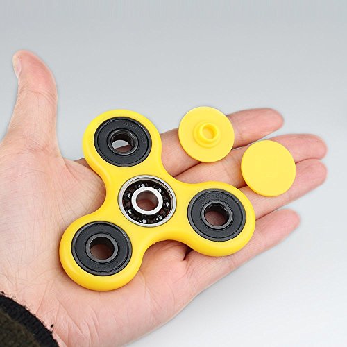 DKRhea Fidget Hand Spinner Stress Reducer High Speed Ceramic Bearing Fidget Toy Perfect For ADD / ADHD / Anxiety and Autism Adult Children (Yellow)