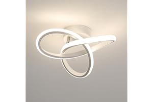 Goeco LED Plafonnier Moderne, Luminaire Plafonnier LED 22W 2500LM, Lustre Blanc pour Chambre Salon Couloir, Lumière Neutre 4500K