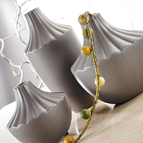 Purelifestyle, GYP029, 3-er Set Vasen aus Keramik Deko Tischdeko Hochzeitsdeko Pozellan Höhe 20,5&15&11,5 cm Weihnachtsgeschenk Valentinstag Geschenk Geburtstagsgeschenk Hochzeitsgeschenk - 4