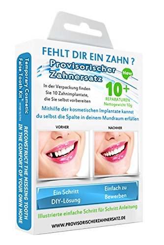Preisvergleich Produktbild Cosmetic Teeth UK Provisorisches Kosmetikset für den Ersatz von ausgefallenen Zähnen
