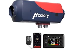 HCALORY 5KW Diesel Air Heater, HBU1S 12V Parking Diesel Heater with 10L Fuel Tank, App Control, 10-Temperature Settings, 18% Boost in Burning Efficiency and Auto Start-Stop, for Truck, Log Cabin 2025 Upgraded