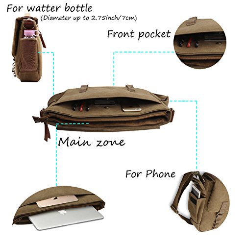 MOSISO  bis zu 15 6 Zoll  Unisex Vintage Canvas Umh  ngetasche Herren Aktentasche Schultertasche Messenger Bag Top Qualit  t Laptoptasche Notebooktasc