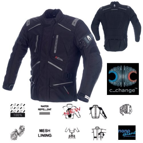 Preisvergleich Produktbild Motorradjacke Touring textil atmungsaktiv-wasserdicht schwarz Gr. 5XL