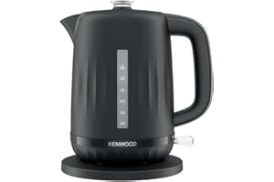 Kenwood Ripple Kettle ZJP06.000BK, Electric Kettle with 360° Swivel Base, Water Level Indicator, Cord Storage, Boil-Dry Protection, removable Filter, Capacity 1.5L, 3000W, Midnight Black