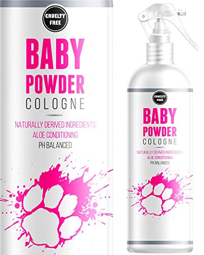 Baby Powder Cologne Perfume For Dogs - Talcum Fresh Smell & Aloe Vera Coat Conditioner- Naturally Derived - Lasts Up to 3 Days - 250ML - Made In The UK - From The No 1 Uk Pet Grooming Brand -