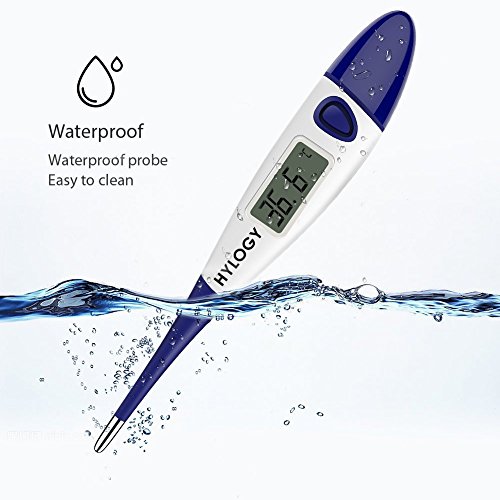Hylogy Digitaler Thermometer Baby Thermometer Instant Lesen Fieberthermometer schnell präzis für Körpertemperatur Messung im Mund, im After, unter der Achsel mit LCD Anzeige (Blau) - 6